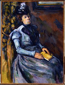 Paul Cézanne - Seated Woman in Blue - Google Art Project. Free illustration for personal and commercial use.