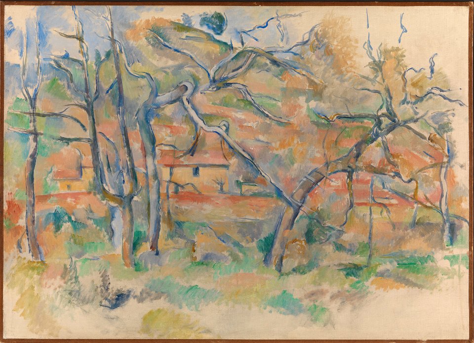 Paul Cézanne - Trær og hus, Provence - Google Art Project