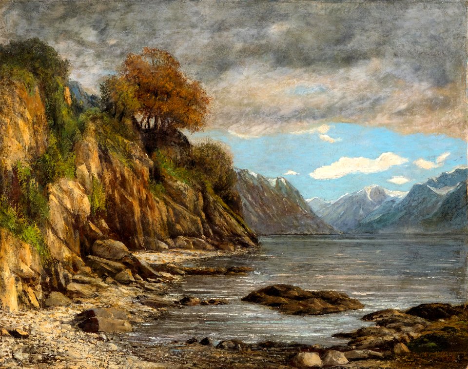 Patà Paysage de lac léman dans les alpes
