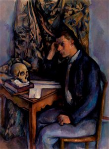 Paul Cézanne - Young Man and Skull (Jeune homme à la tête de mort) - BF929 - Barnes Foundation. Free illustration for personal and commercial use.