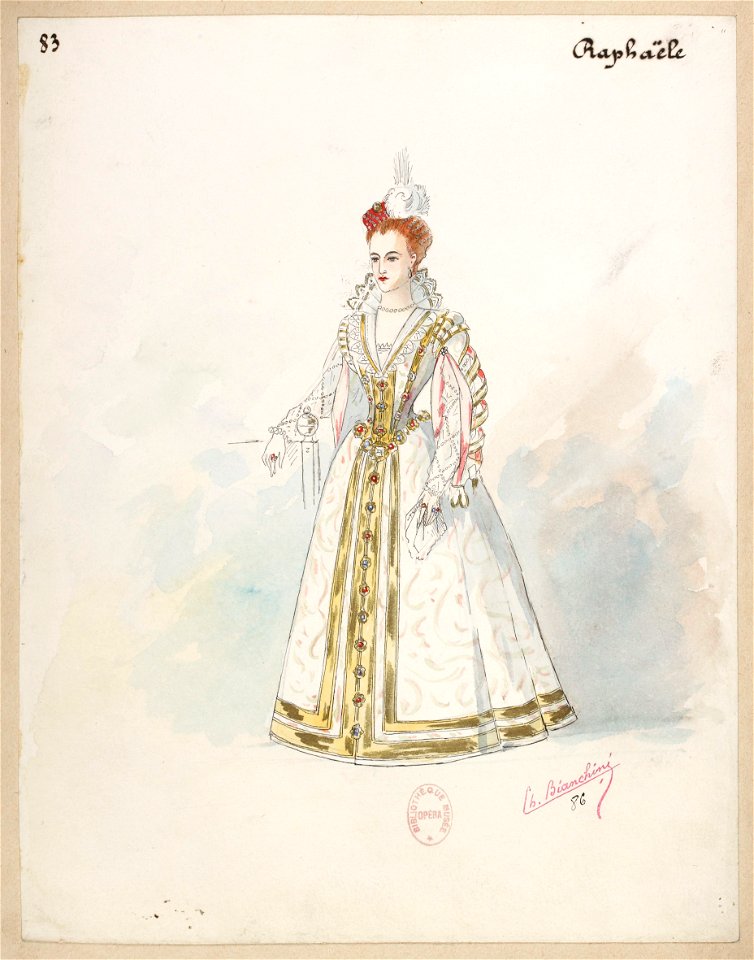 Patrie! 1886 costume sketch 83 for Raphaële – Gallica 2013