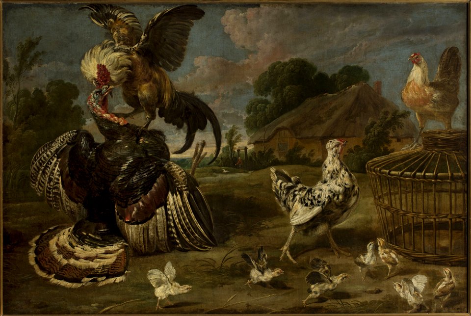 Paul de Vos - A turkey and a rooster - M.Ob.2504 MNW - National Museum in Warsaw