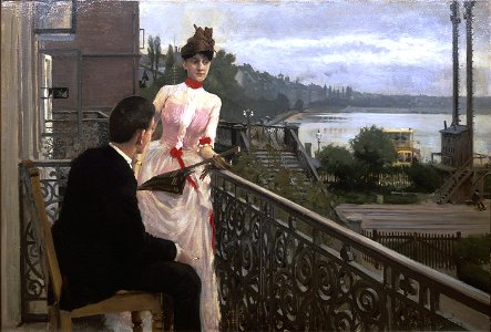 Paul Fischer - Udsigt fra kunstnerens altan, Sortedams Dosseringen - 1887