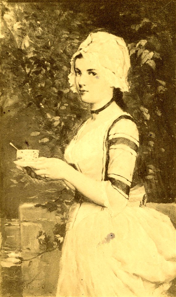 Paul Hoecker-Anna mit Tee, um 1890