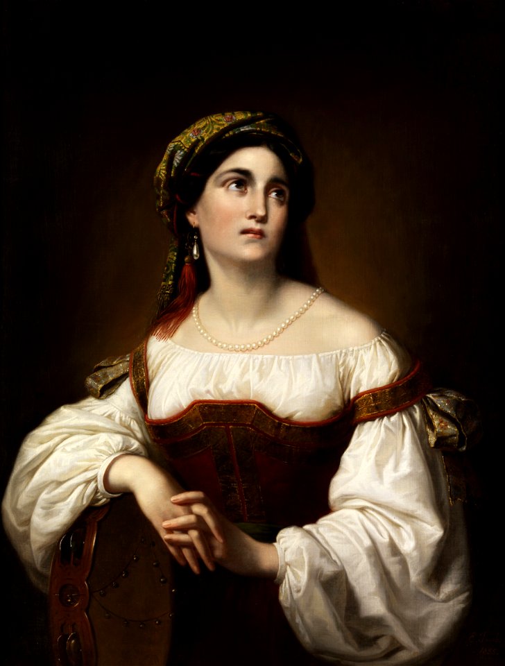Paul Emil Jacobs Italienerin mit Tamburin 1855