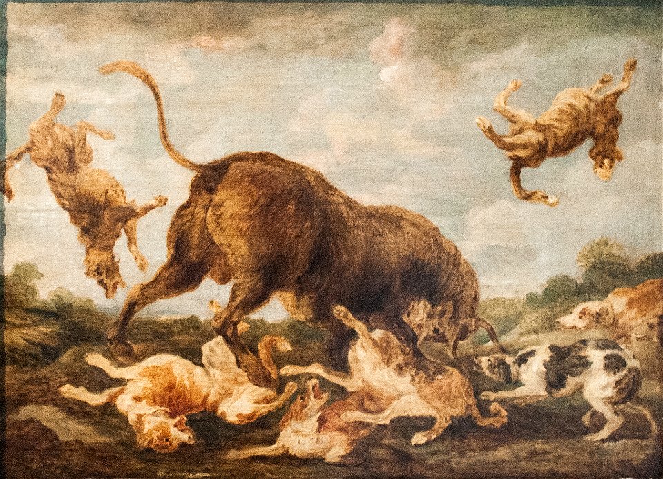 Paul de Vos - Buffalo Attacked by Dogs