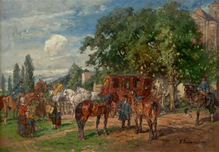 Paul Burmeister Vornehmer Besuch auf dem Kirchenplatz