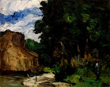 Paul Cézanne - River Bend (Coin de rivière) - BF973 - Barnes Foundation. Free illustration for personal and commercial use.