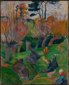 Paul Gauguin - Bretagnelandskap med kuer - Google Art Project