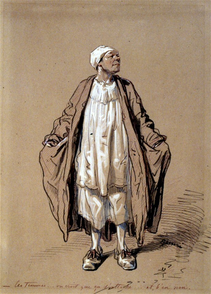 Paul Gavarni - Man in Night Dress - Walters 371424