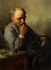 Paul E. Harney - Old Man Mending - 710-2018 - Saint Louis Art Museum