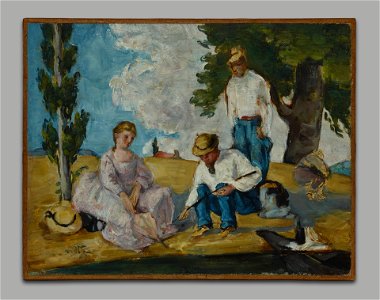 Paul Cézanne - Picnic on a Riverbank - 1983.7.6 - Yale University Art Gallery. Free illustration for personal and commercial use.