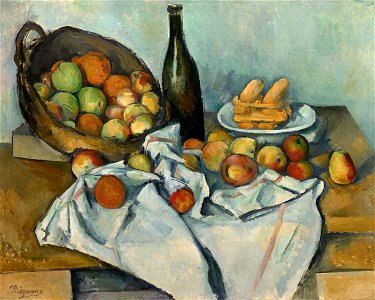 Paul Cézanne - The Basket of Apples - 1926.252 - Art Institute of Chicago. Free illustration for personal and commercial use.