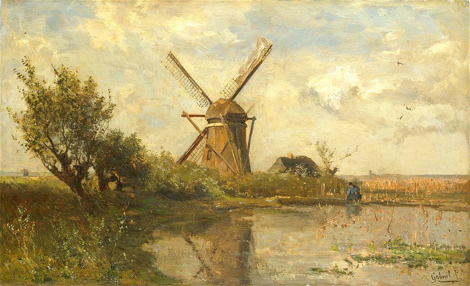 Paul Gabriël - Molen bij een plas