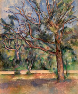 Paul Cézanne - Trees and Road (Arbres et route) - BF940 - Barnes Foundation. Free illustration for personal and commercial use.
