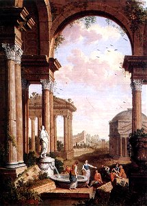 Paul de Cock - Landscape with Roman Ruins - WGA05103
