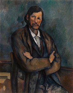 Paul Cézanne, c.1899, Homme aux bras croisés (Man With Crossed Arms), oil on canvas, 92 x 72.7 cm, Solomon R. Guggenheim Museum. Free illustration for personal and commercial use.