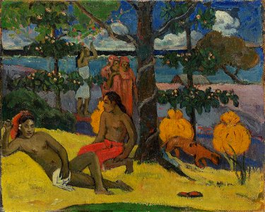 Paul Gauguin Scène tahitienne. Free illustration for personal and commercial use.