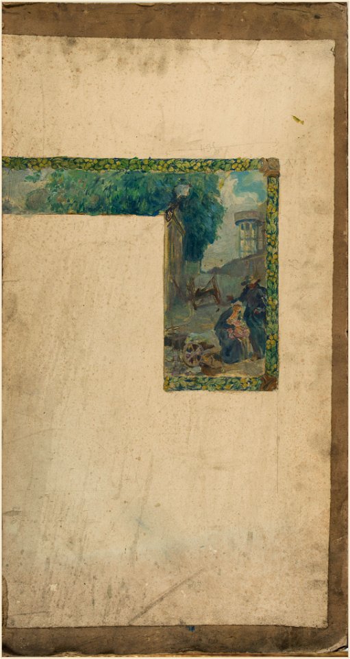 Paul Jean Gervais - Esquisse pour la mairie de Saint-Ouen , Vue de Saint-Ouen - PPP4780 - Musée des Beaux-Arts de la ville de Paris