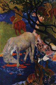 Paul Gauguin - Le cheval blanc. Free illustration for personal and commercial use.