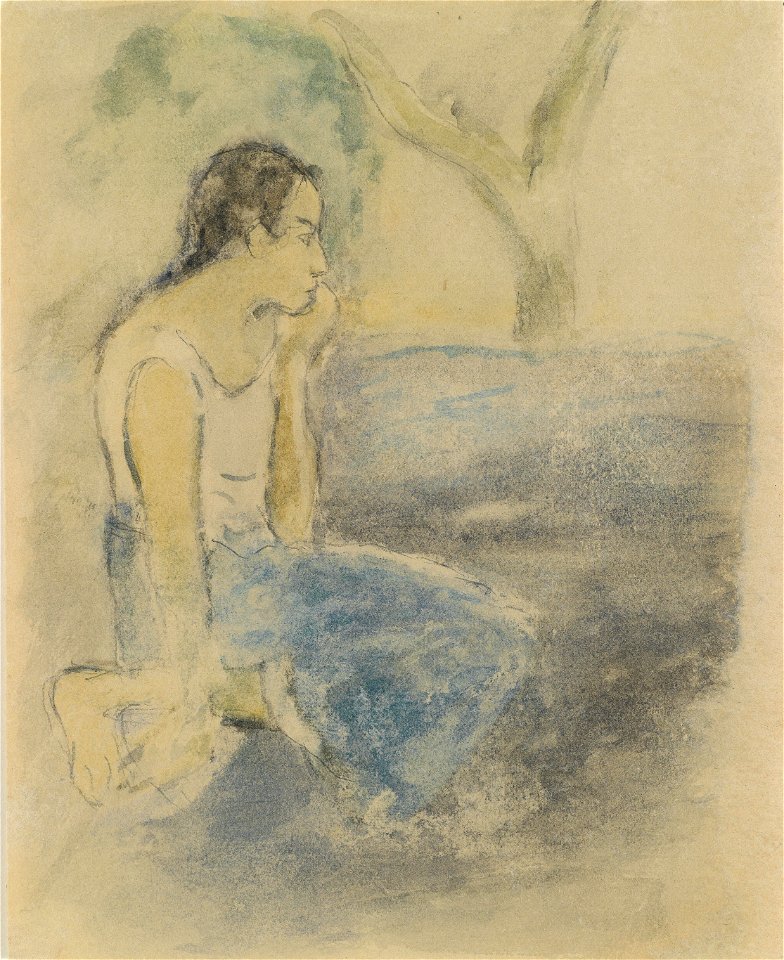 Paul Gauguin Tahitien assis