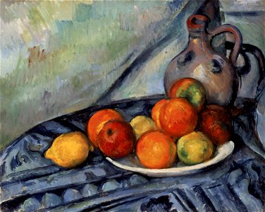 Paul Cézanne - Fruit and a Jug on a Table - Google Art Project. Free illustration for personal and commercial use.