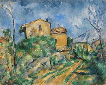 Paul Cézanne - Maison Maria with a View of Château Noir - Google Art Project. Free illustration for personal and commercial use.