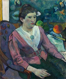 Paul Gauguin - Woman in front of a Still Life by Cézanne - 1925.753 - Art Institute of Chicago. Free illustration for personal and commercial use.