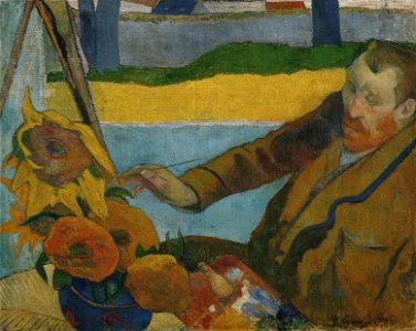 Paul Gauguin - Vincent van Gogh painting sunflowers - Google Art Project. Free illustration for personal and commercial use.