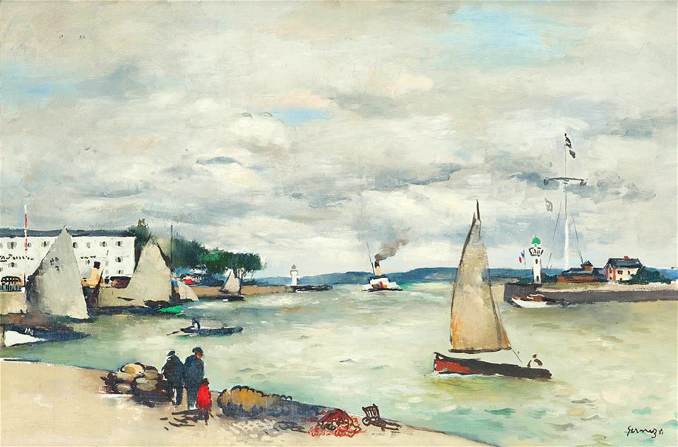 Paul Gernez - Entree de Port Honfleur - Sarjeant Gallery