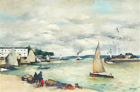 Paul Gernez - Entree de Port Honfleur - Sarjeant Gallery