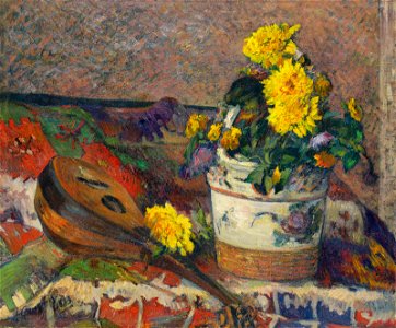 Paul gauguin dahlias et mandoline
