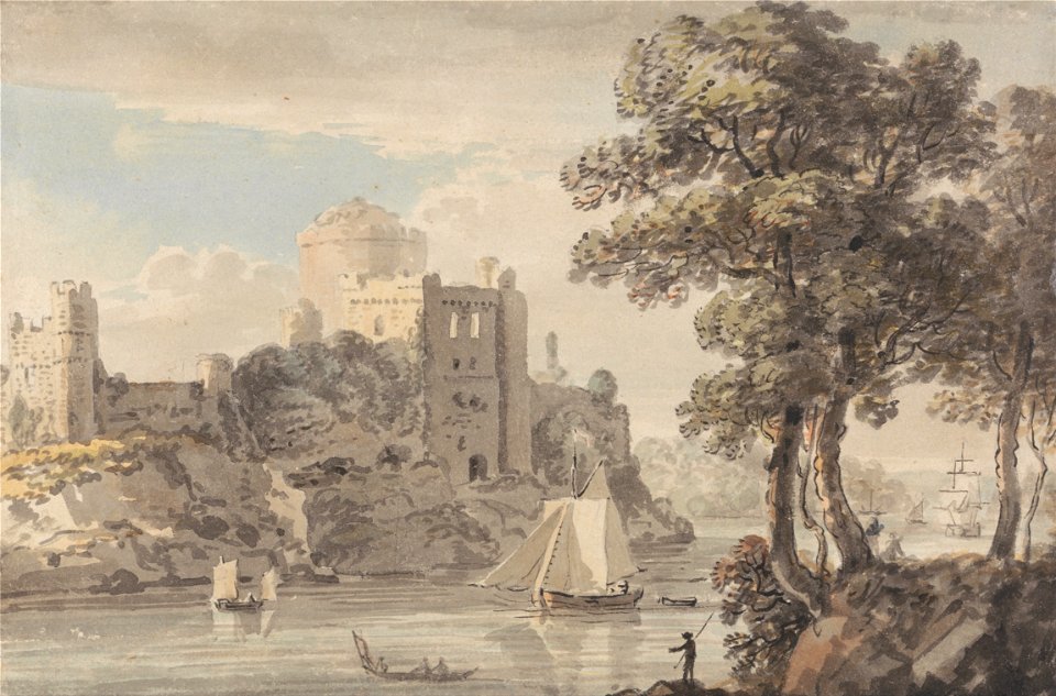 Paul Sandby - A Castle on a River - Google Art Project