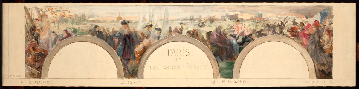 Paul Louis Delance - Esquisse pour le salon d'entrée de l'Hôtel de ville de Paris , Paris et les grandes époques - PPP4480 - Musée des Beaux-Arts de la ville de Paris