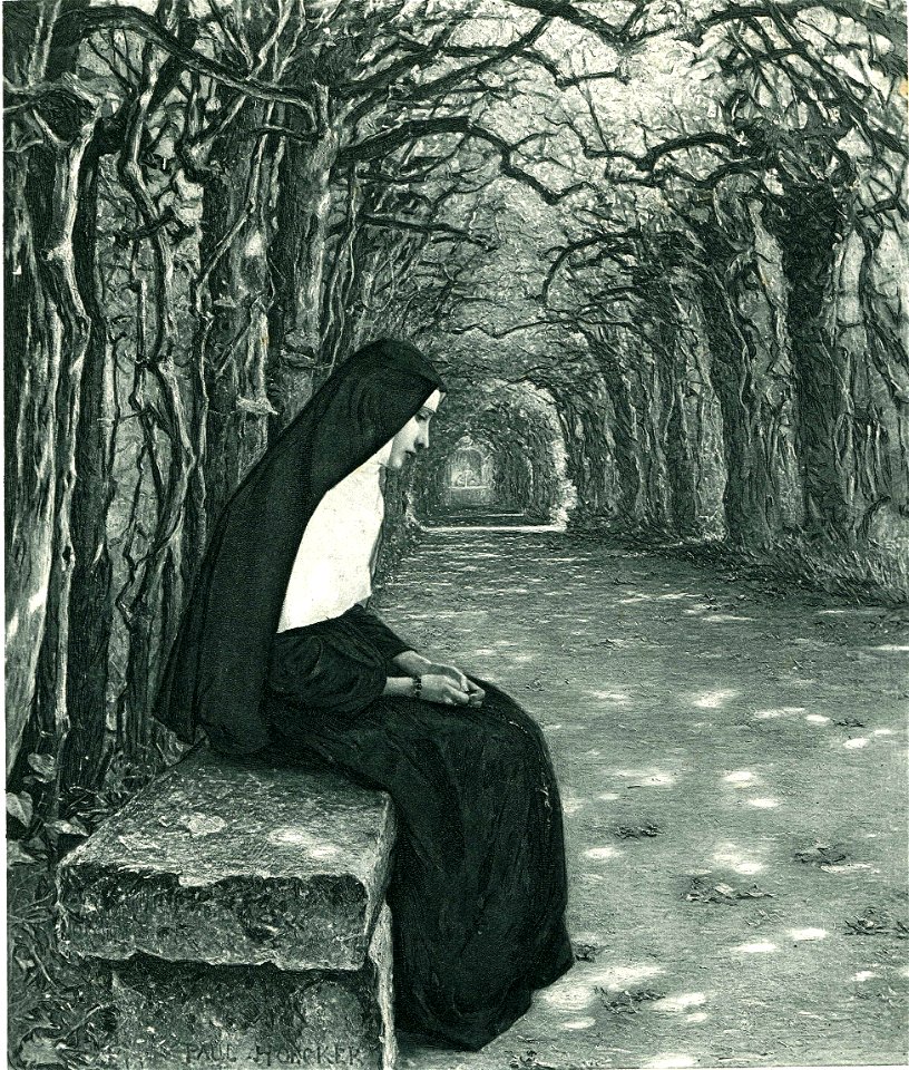 Paul Hoecker-Nonne im Laubgang-1897