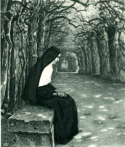 Paul Hoecker-Nonne im Laubgang-1897