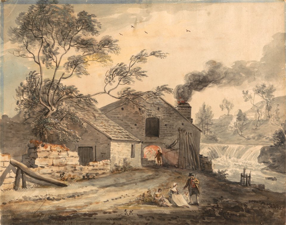 Paul Sandby - Iron Forge on the River Kent, Westmorland - Google Art Project