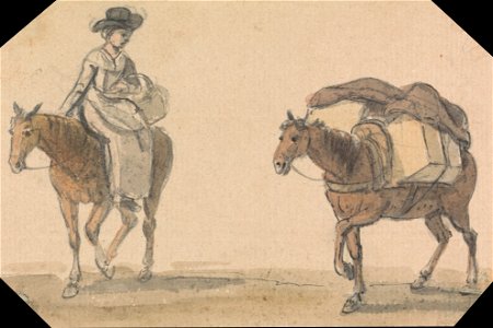 Paul Sandby - Girl with Packhorse - Google Art Project
