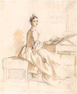 Paul Sandby - Portrait of a Lady at a Drawing Table - Google Art Project
