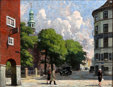 Paul Fischer - Sommerdag ved Reformert Kirke i København
