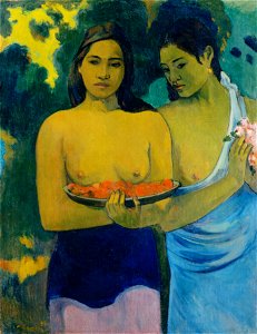Paul Gauguin - Deux Tahitiennes colours