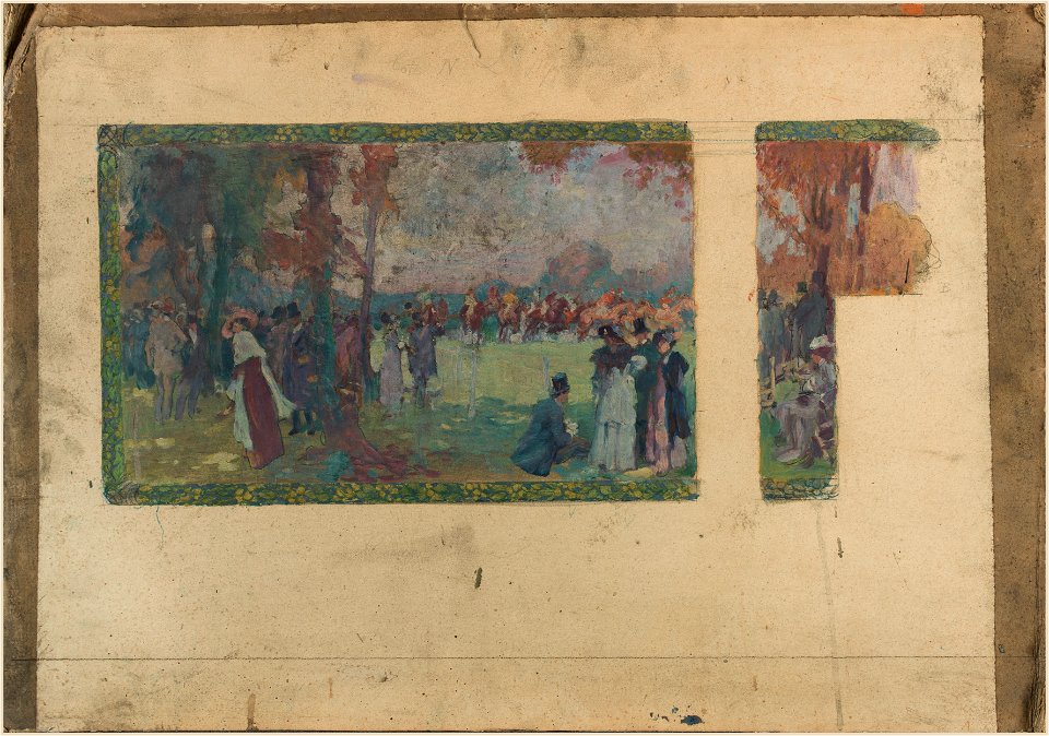 Paul Jean Gervais - Esquisse pour la mairie de Saint-Ouen , L'hippodrome de Saint-Ouen - PPP4782 - Musée des Beaux-Arts de la ville de Paris