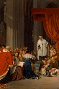Paul Delaroche - Saint Vincent de Paul Preaching to the Court of Louis XIII on Behalf of the Abandoned Children - 2017.65.1 - Yale University Art Gallery. Free illustration for personal and commercial use.