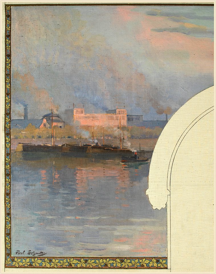 Paul Schmitt - Esquisse pour la mairie d'Asnières - Paysage de bord de Seine - PPP4242 - Musée des Beaux-Arts de la ville de Paris - 2