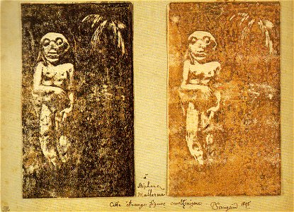 Paul Gauguin - Oviri presentation mount for Stéphane Mallarmé - AIC 1947.686.1 & 1947.686.2