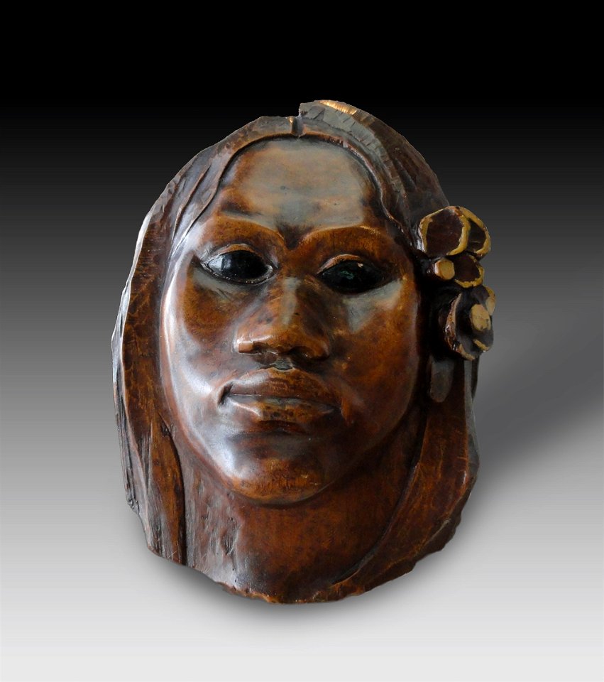 Paul Gauguin, ca.1891-1893, Tehura (Teha'amana), polychromed pua wood, H. 22.2 cm. Realized during Gauguin's first voyage to Tahiti. Musée d'Orsay, Paris