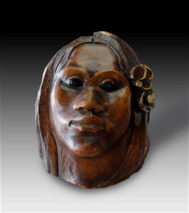 Paul Gauguin, ca.1891-1893, Tehura (Teha'amana), polychromed pua wood, H. 22.2 cm. Realized during Gauguin's first voyage to Tahiti. Musée d'Orsay, Paris