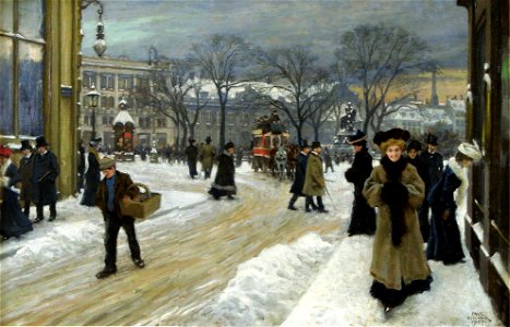 Paul Fischer - Vinterdag in Kongens Nytorv