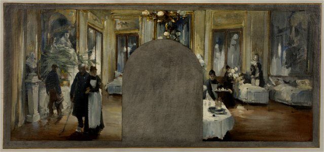 Paul Louis Delance - Esquisse pour le cabinet du préfet de l'Hôtel de Ville de Paris , L'ambulance du Théâtre Français - PPP3954 - Musée des Beaux-Arts de la ville de Paris