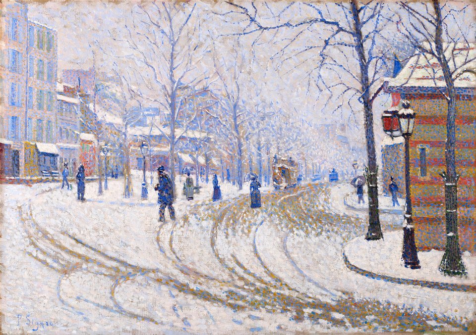 Paul Signac - Snow, Boulevard de Clichy, Paris - Google Art Project